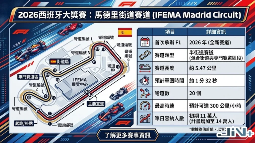 西班牙大獎賽賽道－馬德里IFEMA街道賽道圖解