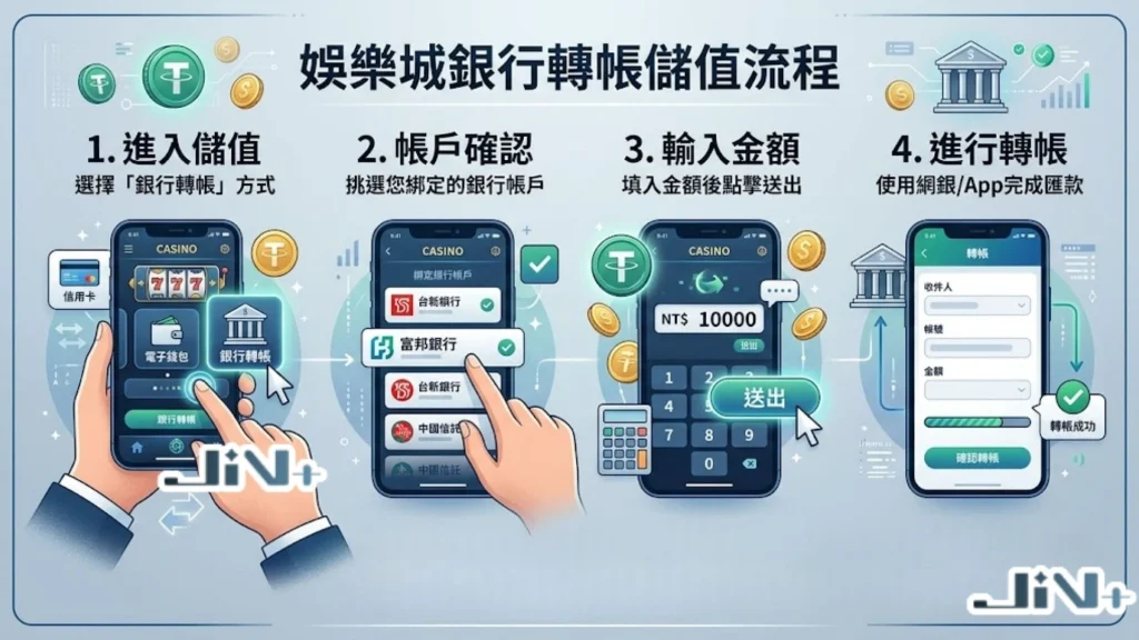娛樂城銀行轉帳儲值流程