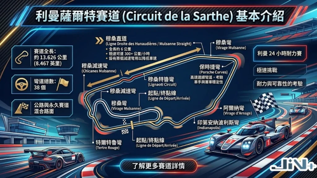 利曼賽道地圖介紹:薩爾特賽道(Circuit de la Sarthe)佈局、技術數據與利曼賽道長度解析。
