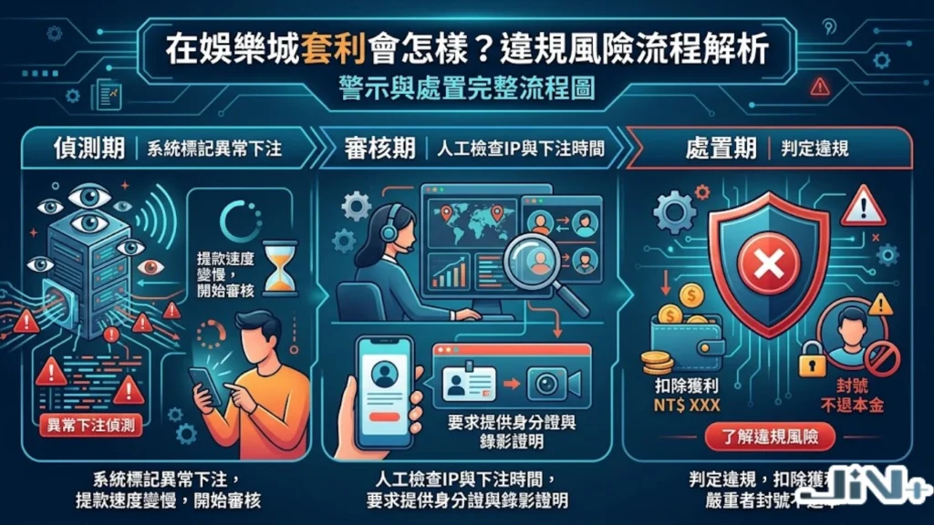 在娛樂城套利會怎樣？解析帳號凍結風險、非法洗碼套利後果與套利帳號被鎖怎麼辦。