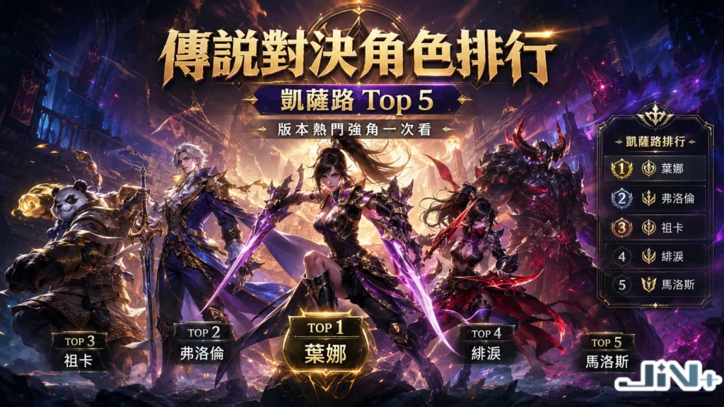 傳說對決角色排行之凱撒路 Top 5 英雄名單，包含葉娜、弗洛倫、愛里等排位賽上分推薦。